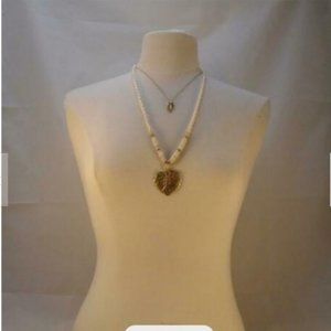 TOMMY BAHAMA LOTUS LEAF NATURAL STONE STATEMENT NECKLACE NWT RTL $88